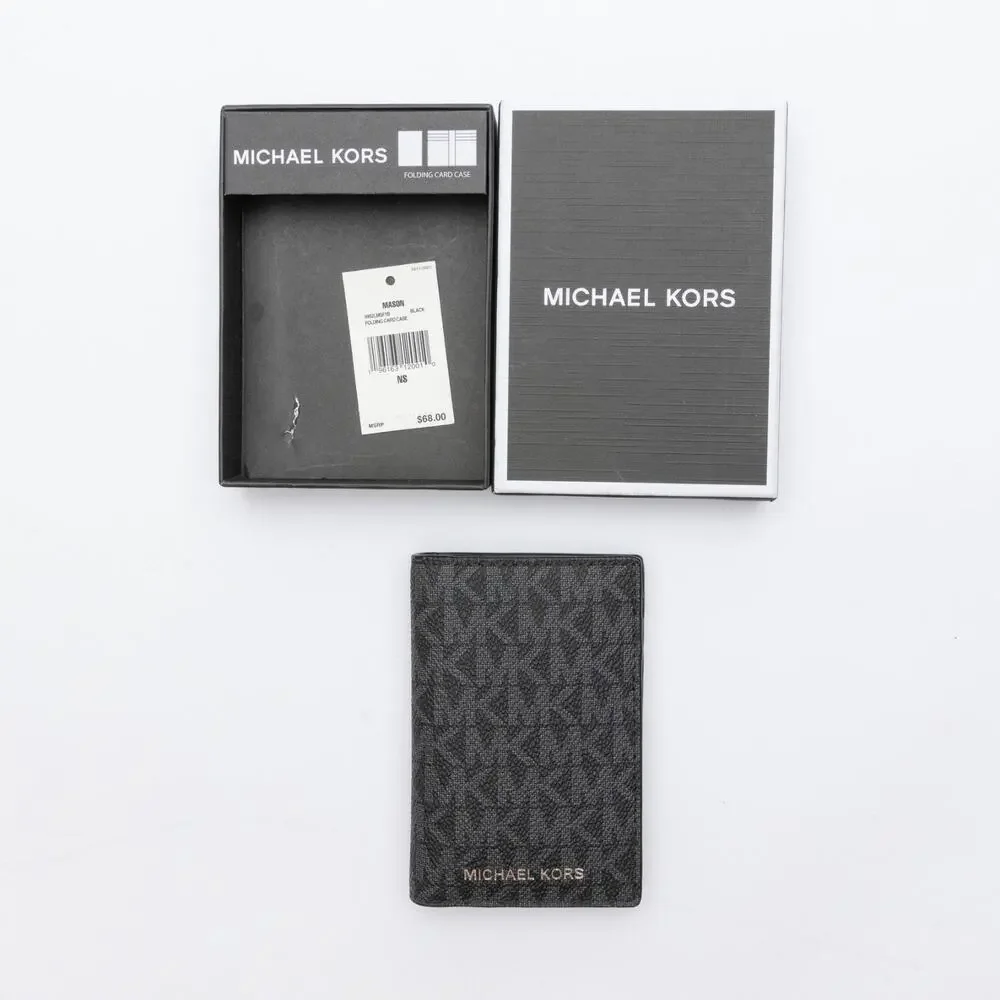 Michael Kors Men's Signature Folding Card Case Black (pre-owned)